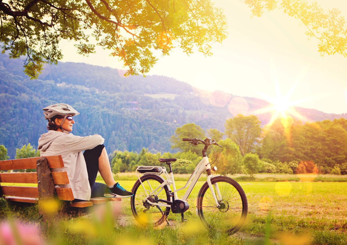 Pause beim Radfahren